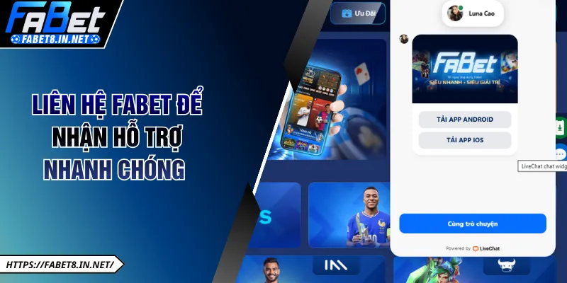 Liên hệ FABET hỗ trợ hội viên giải quyết vấn đề nhanh chóng